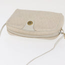 Christian Dior Honeycomb Canvas Shoulder Bag PVC White Gold Auth 170269-6