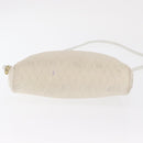 Christian Dior Honeycomb Canvas Shoulder Bag PVC White Gold Auth 170269-9
