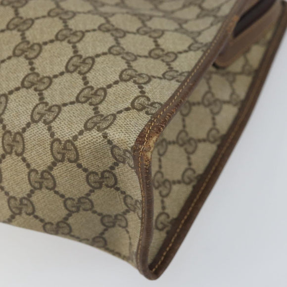 GUCCI GG Supreme Web Sherry Line Hand Bag PVC Beige Gold 010 378 Auth 170272