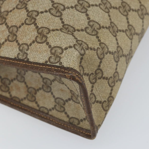 GUCCI GG Supreme Web Sherry Line Hand Bag PVC Beige Gold 010 378 Auth 170272