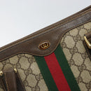 GUCCI GG Supreme Web Sherry Line Hand Bag PVC Beige Gold 010 378 Auth 170272-14