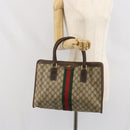 GUCCI GG Supreme Web Sherry Line Hand Bag PVC Beige Gold 010 378 Auth 170272-25