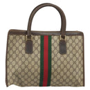 GUCCI GG Supreme Web Sherry Line Hand Bag PVC Beige Gold 010 378 Auth 170272-3
