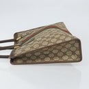 GUCCI GG Supreme Web Sherry Line Hand Bag PVC Beige Gold 010 378 Auth 170272-5