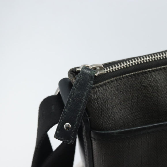 BVLGARI Shoulder Bag PVC Leather Gray Silver Auth 170273