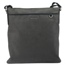 BVLGARI Shoulder Bag PVC Leather Gray Silver Auth 170273-13