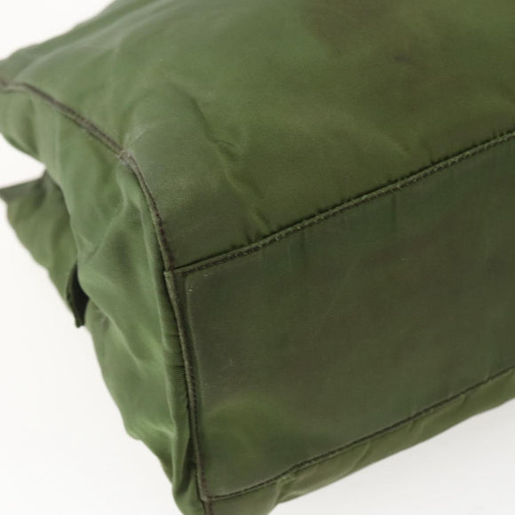 PRADA Hand Bag Nylon Green Auth 170274