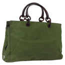 PRADA Hand Bag Nylon Green Auth 170274-1
