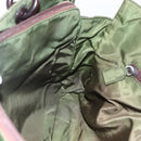 PRADA Hand Bag Nylon Green Auth 170274-23