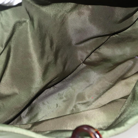PRADA Hand Bag Nylon Green Auth 170274
