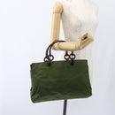 PRADA Hand Bag Nylon Green Auth 170274-27