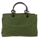 PRADA Hand Bag Nylon Green Auth 170274-13