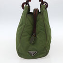 PRADA Hand Bag Nylon Green Auth 170274-3