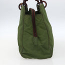 PRADA Hand Bag Nylon Green Auth 170274-4