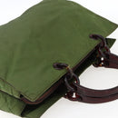 PRADA Hand Bag Nylon Green Auth 170274-6
