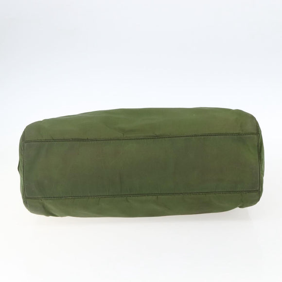 PRADA Hand Bag Nylon Green Auth 170274