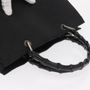 GUCCI Bamboo GG Canvas Hand Bag Black Silver 002 1010 2852 Auth 170276-6