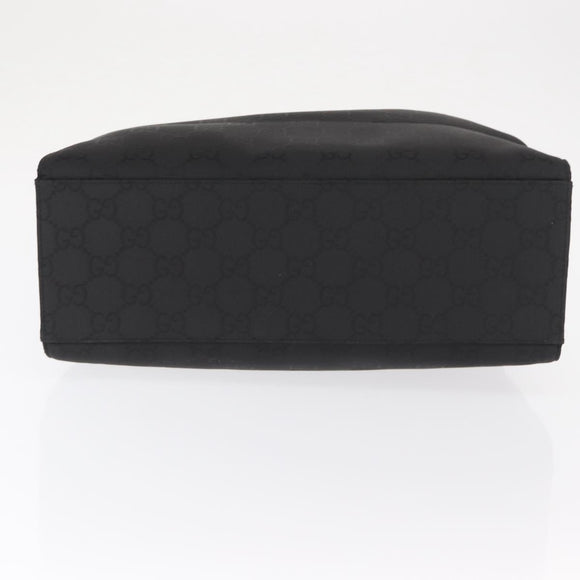 GUCCI Bamboo GG Canvas Hand Bag Black Silver 002 1010 2852 Auth 170276