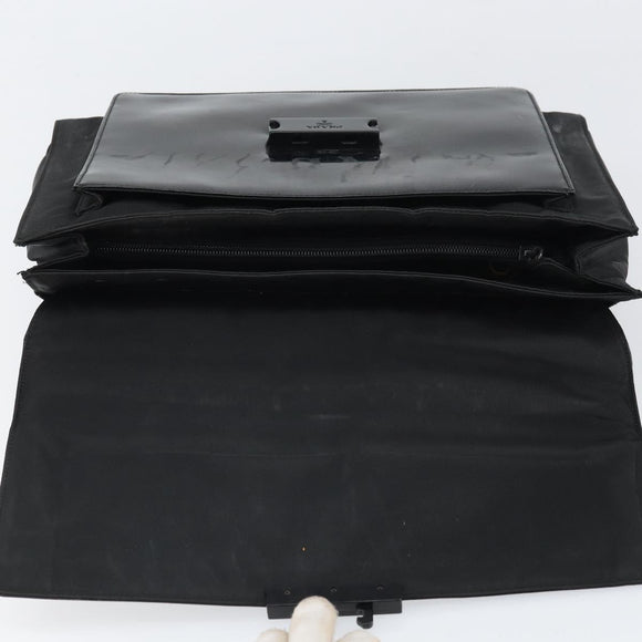 PRADA Hand Bag Patent leather Black Auth 170277
