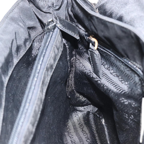 PRADA Hand Bag Patent leather Black Auth 170277