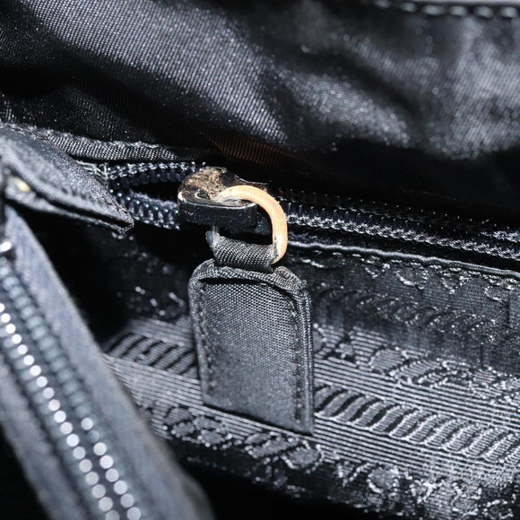 PRADA Hand Bag Patent leather Black Auth 170277