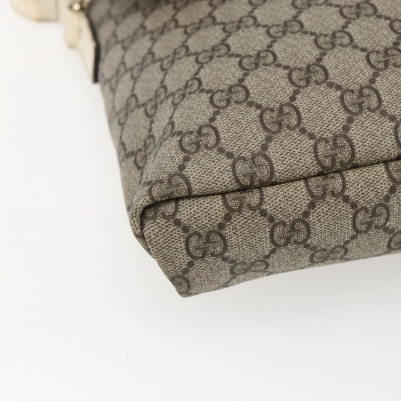 GUCCI GG Supreme Shoulder Bag PVC Beige Gold 223666 Auth 170280