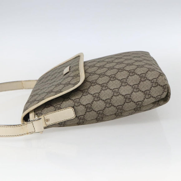 GUCCI GG Supreme Shoulder Bag PVC Beige Gold 223666 Auth 170280