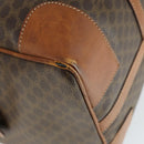 CELINE Macadam Canvas Boston Bag PVC Leather Brown Gold Auth 170283-15