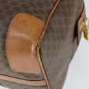 CELINE Macadam Canvas Boston Bag PVC Leather Brown Gold Auth 170283-16