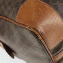 CELINE Macadam Canvas Boston Bag PVC Leather Brown Gold Auth 170283-9