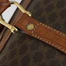 CELINE Macadam Canvas Boston Bag PVC Leather Brown Gold Auth 170283-17