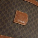 CELINE Macadam Canvas Boston Bag PVC Leather Brown Gold Auth 170283-18
