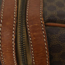 CELINE Macadam Canvas Boston Bag PVC Leather Brown Gold Auth 170283-10