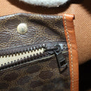 CELINE Macadam Canvas Boston Bag PVC Leather Brown Gold Auth 170283-23