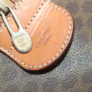 CELINE Macadam Canvas Boston Bag PVC Leather Brown Gold Auth 170283-25
