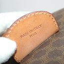 CELINE Macadam Canvas Boston Bag PVC Leather Brown Gold Auth 170283-12