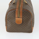 CELINE Macadam Canvas Boston Bag PVC Leather Brown Gold Auth 170283-3