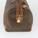 CELINE Macadam Canvas Boston Bag PVC Leather Brown Gold Auth 170283-4