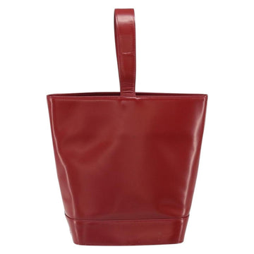 VALENTINO Hand Bag Leather Red Gold Auth 170287 - 0