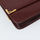 CARTIER Must Line Shoulder Bag Leather Bordeaux Gold Auth 170288-16