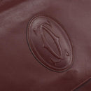 CARTIER Must Line Shoulder Bag Leather Bordeaux Gold Auth 170288-17
