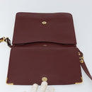 CARTIER Must Line Shoulder Bag Leather Bordeaux Gold Auth 170288-10