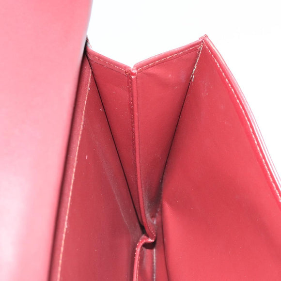 CARTIER Must Line Shoulder Bag Leather Bordeaux Gold Auth 170288