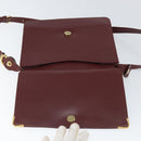 CARTIER Must Line Shoulder Bag Leather Bordeaux Gold Auth 170288-20