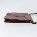 CARTIER Must Line Shoulder Bag Leather Bordeaux Gold Auth 170288-3