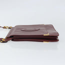 CARTIER Must Line Shoulder Bag Leather Bordeaux Gold Auth 170288-4