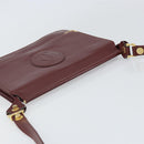 CARTIER Must Line Shoulder Bag Leather Bordeaux Gold Auth 170288-6