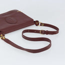 CARTIER Must Line Shoulder Bag Leather Bordeaux Gold Auth 170288-7