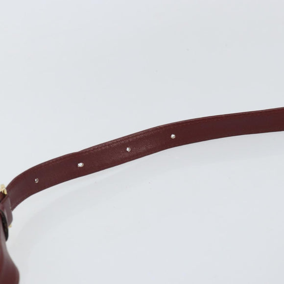 CARTIER Must Line Shoulder Bag Leather Bordeaux Gold Auth 170288