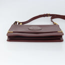 CARTIER Must Line Shoulder Bag Leather Bordeaux Gold Auth 170288-5